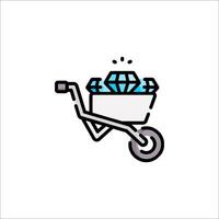 Diamond wheelbarrow icon illustration vector