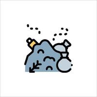 A cartoon image of a pile of garbage with a bottle of water vector