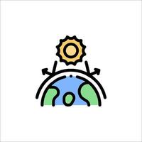A globe with gears and sun on it vector