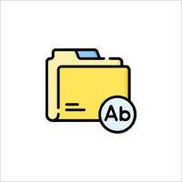 File folder icon with a letter ab vector
