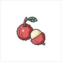 A red apple with a green leaf on it vector
