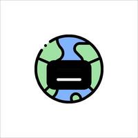 A globe with a black and green box on it vector