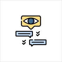 An icon of a person looking at a chat box vector