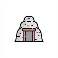 An illustration of a stone house with a door vector