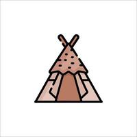 An icon of a teepee on a white background vector