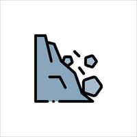 A mountain with a rock falling down it vector