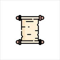 Ancient scroll icon on white background vector