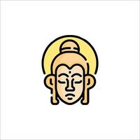 A buddha head icon in a flat style vector