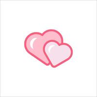 Two pink hearts on a white background vector