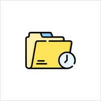 A folder with a clock icon on it vector