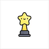 A star on a trophy icon vector