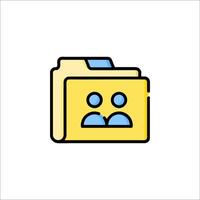 A folder icon with two people inside vector