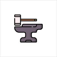 A hammer and anvil icon on a white background vector