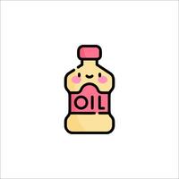 A bottle of oil with a cute face on it vector