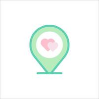 A map pointer with two hearts on it vector