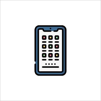 A phone with a screen and buttons on it vector