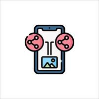 A smartphone with two red circles on it vector