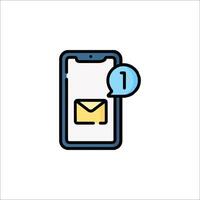 Email icon on smartphone illustration vector