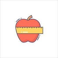 An apple with a measuring tape on it vector