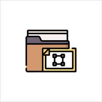 A folder icon with a file on it vector
