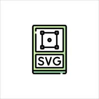 A green and black square with the word svg on it vector