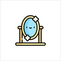 A cartoon character sitting in a mirror vector