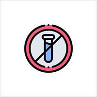 A no test tube icon on a white background vector