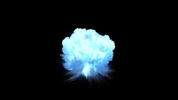 simulação do uma nuclear explosão em uma Sombrio fundo video