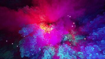 simulation of an explosion in space and the birth of a galactic nebula video
