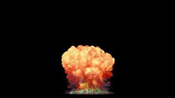 simulation of a nuclear explosion on a dark background video