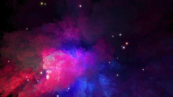 simulación de un explosión en espacio y el nacimiento de un galáctico nebulosa video