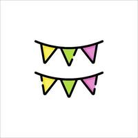 A pair of colorful bunting flags on a white background vector