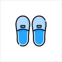 A pair of blue slippers on a white background vector