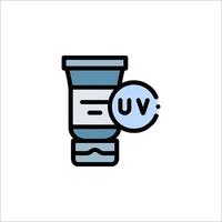 A tube of uv cream with the word uv on it vector