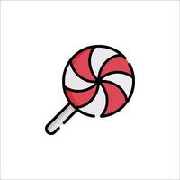 A red and white lollipop icon vector