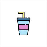 A drink cup with a straw and a straw in it vector