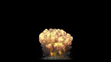 simulação do uma nuclear explosão em uma Sombrio fundo video