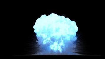 simulação do uma nuclear explosão em uma Sombrio fundo video