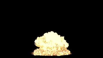 simulação do uma nuclear explosão em uma Sombrio fundo video