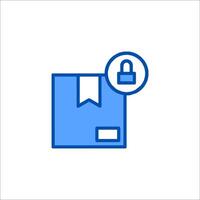 A blue box with a lock icon vector