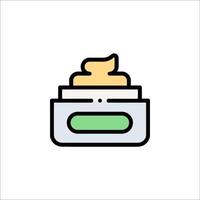 A container with a cream on top vector