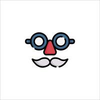 A cartoon face with glasses and mustache vector