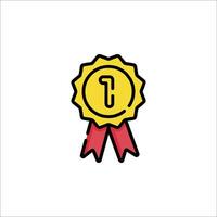 A yellow ribbon with a red ribbon on it vector