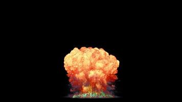 simulation of a nuclear explosion on a dark background video