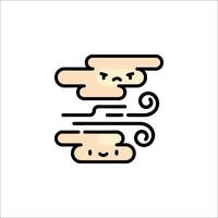 A cartoon cloud with a face on it vector