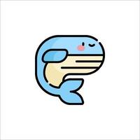 A cute whale with a smile on its face vector