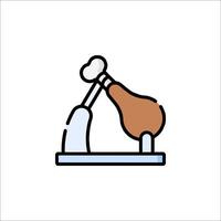 A chicken is being cooked on a grill vector