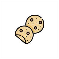 Two cookies are shown on a white background vector