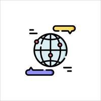 A globe with a speech bubble around it vector