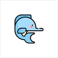 A dolphin with a fish in its mouth vector